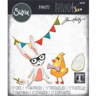 SIZZIX vágósablon 666561 - Vault Bunny + Chick - Tim Holtz - Thinlits Die Set  (1 csomag)