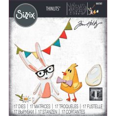   SIZZIX vágósablon 666561 - Vault Bunny + Chick - Tim Holtz - Thinlits Die Set  (1 csomag)