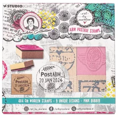   Gumibélyegző készlet Rubber stamps - Art by Marlene - ABM Wooden Stamp Set (1 csomag)