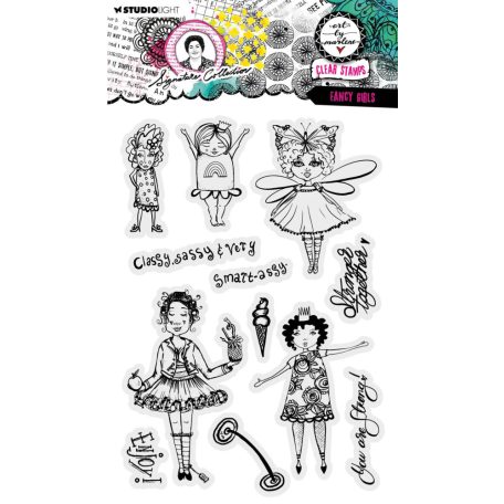 Szilikonbélyegző Fancy girls - Art by Marlene - ABM Clear Stamp (1 csomag)