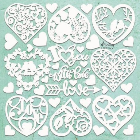 Mintay Papers Chipboard 12" (30 cm) - Decor - My Heart - Chippies (1 ív)