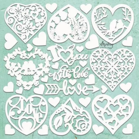 Mintay Papers Chipboard 12" (30 cm) - Decor - My Heart - Chippies (1 ív)