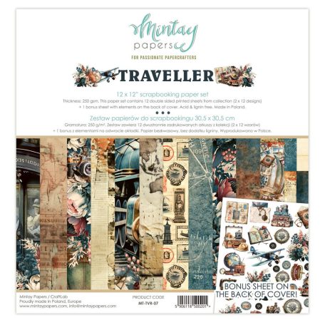 Mintay Papers Papírkészlet 12" (30 cm) - Collection Set - Traveller (12 lap)