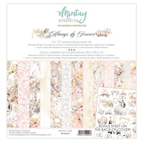 Mintay Papers Papírkészlet 12" (30 cm) - Collection Set - Always & Forever (12 lap)
