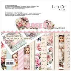   LemonCraft Papírkészlet / Kivágóív 8" (20 cm) - Dear Diary – Roses - Scrapbooking Paper Pad (1 csomag)