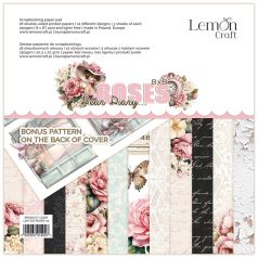   LemonCraft Papírkészlet 8" (20 cm) - Dear Diary – Roses - Scrapbooking Paper Pad (1 csomag)