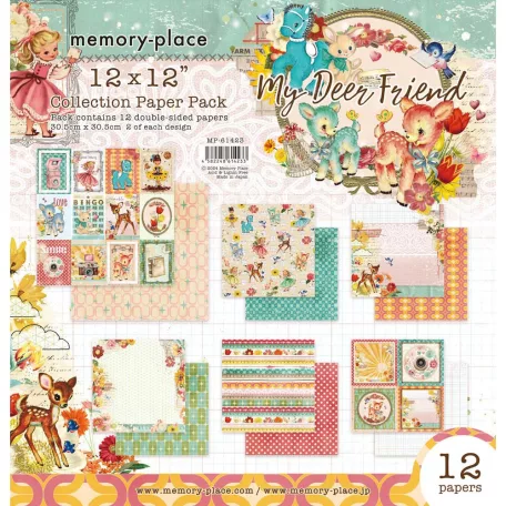 Memory Place Papírkészlet 12" (30 cm) - My Deer Friend - Collection Paper Pack (12 lap)