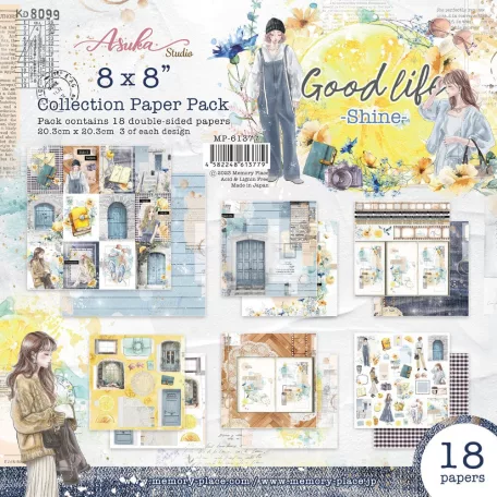 Memory Place Papírkészlet 8" (20 cm) - Good Life Shine - Collection Paper Pack (18 lap)
