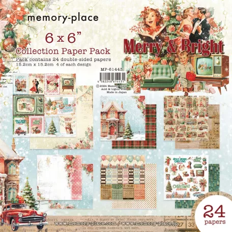 Memory Place Papírkészlet 6" (15 cm) - Merry & Bright - Collection Paper Pack (24 lap)