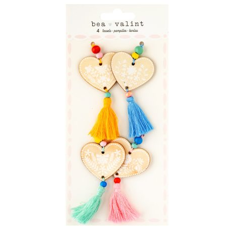 American Crafts Díszítőelem - Bea Valint - Poppy and Pear - Beaded Tassels - Embellishment (1 csomag)