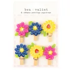 American Crafts Virágos csipesz - Bea Valint - Poppy and Pear - Flower Clothespins - Embellishment (6 db)