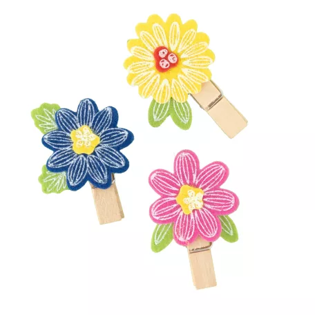 American Crafts Virágos csipesz - Bea Valint - Poppy and Pear - Flower Clothespins - Embellishment (6 db)