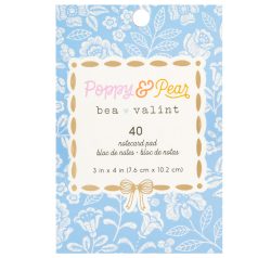  American Crafts Komment kártya - Bea Valint - Poppy and Pear - 3 x 4 - Notecard Pad - Gold Foil - Embellishment (1 csomag)