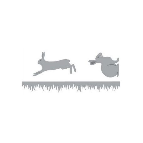Vágósablon 5X10 cm - Grass, Rabbit, Hare - CE Dies (1 csomag)