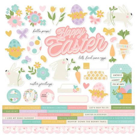 Simple Stories Matrica 12" (30 cm) - Cardstock Stickers - Hoppy Easter (1 ív)