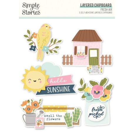 Simple Stories Chipboard  - Layered Chipboard - Fresh Air (1 csomag)