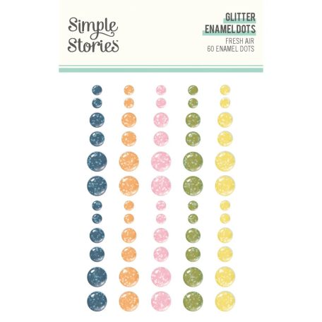 Simple Stories Díszítőelem  - Enamel Dots - Fresh Air (1 ív)