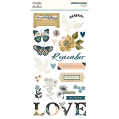   Simple Stories Chipboard matrica  - Chipboard Stickers  - Remember (1 ív)