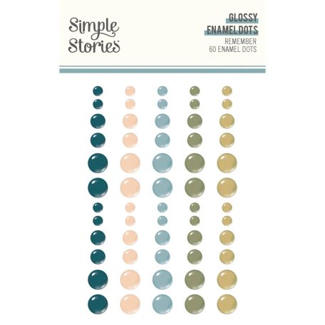 Simple Stories Díszítőelem  - Enamel Dots - Remember (1 ív)