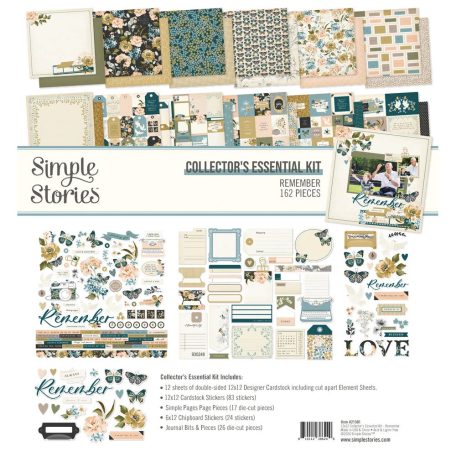 Simple Stories Scrapbook papírkészlet 12" (30 cm) - Collector's Essential Kit - Remember (1 csomag)