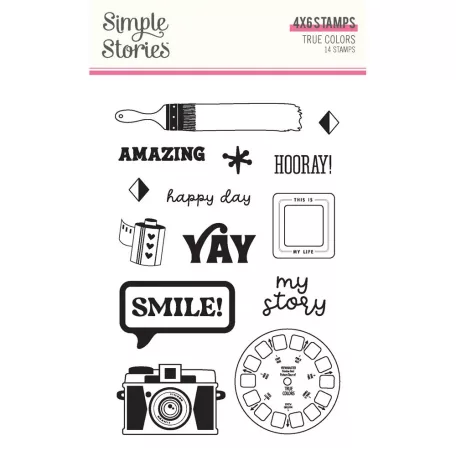 Simple Stories Szilikonbélyegző  - Clear Stamps - True Colors (1 csomag)
