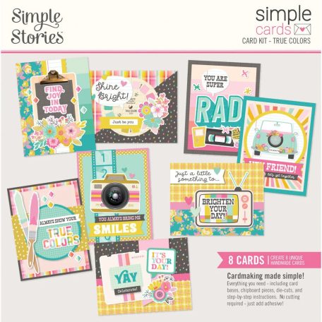 Simple Stories Kivágatok  - Simple Cards Kit - True Colors (1 csomag)