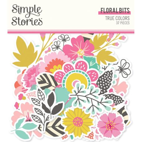 Simple Stories Kivágatok  - Floral Bits & Pieces - True Colors (1 csomag)
