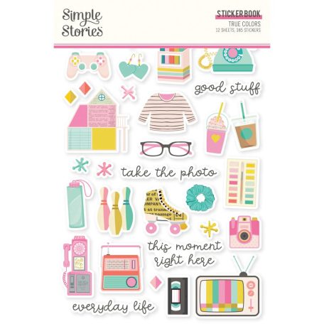 Simple Stories Matrica  - Sticker Book - True Colors (12 ív)