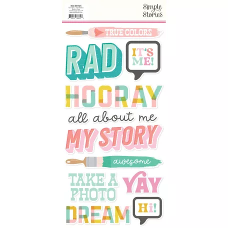 Simple Stories Matrica  - Foam Stickers - True Colors (2 ív)