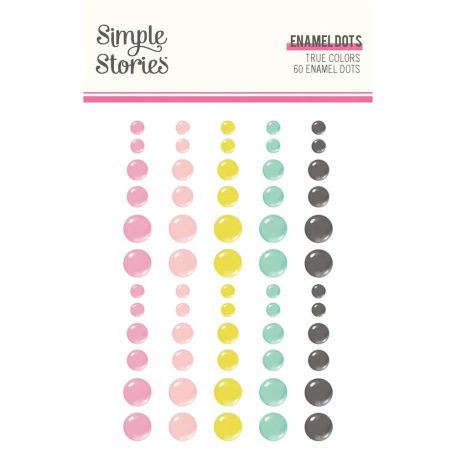 Simple Stories Díszítőelem  - Enamel Dots - True Colors (1 ív)