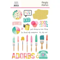 Simple Stories Matrica  - Rub-Ons - True Colors (2 ív)