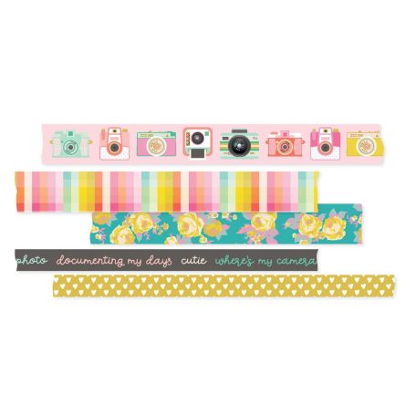 Simple Stories Dekorációs ragasztószalag  - Washi Tape - True Colors (5 db)