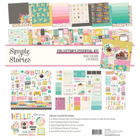 Simple Stories Scrapbook papírkészlet 12" (30 cm) - Collector's Essential Kit - True Colors (1 csomag)