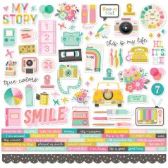   Simple Stories Scrapbook papírkészlet 12" (30 cm) - Collection Kit - True Colors (1 csomag)