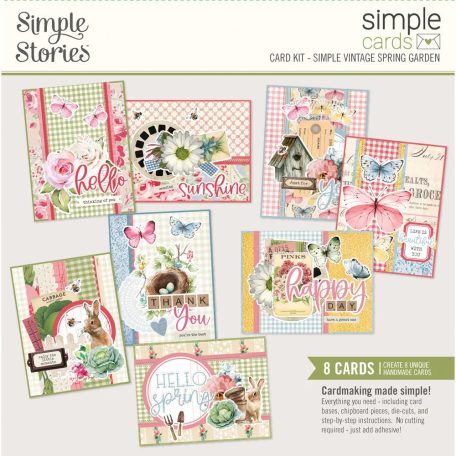 Simple Stories Kivágatok  - Simple Cards Kit - Simple Vintage Spring Garden (1 csomag)
