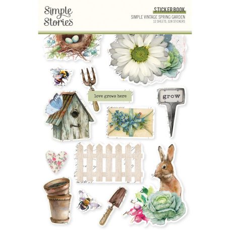 Simple Stories Matrica  - Sticker Book - Simple Vintage Spring Garden (12 ív)
