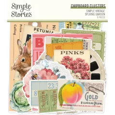   Simple Stories Chipboard kivágat  - Chipboard Clusters  - Simple Vintage Spring Garden (1 csomag)