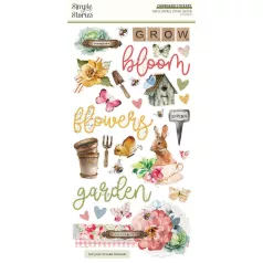  Simple Stories Chipboard matrica  - Chipboard Stickers  - Simple Vintage Spring Garden (1 ív)