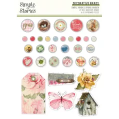   Simple Stories Díszítőelem  - Decorative Brads - Simple Vintage Spring Garden (1 csomag)