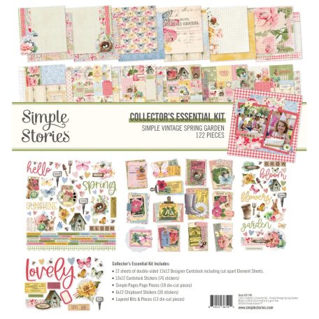 Simple Stories Scrapbook papírkészlet 12" (30 cm) - Collector's Essential Kit - Simple Vintage Spring Garden (1 csomag)