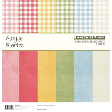 Simple Stories Scrapbook papírkészlet 12" (30 cm) - Vintage Basics Kit - Simple Vintage Spring Garden (1 csomag)
