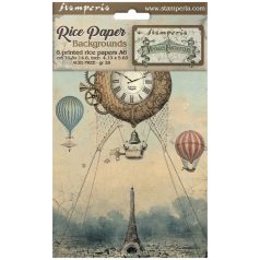  Stamperia Rízspapír készlet A6 - Voyages Fantastiques - Rice Paper Backgrounds (8 ív)