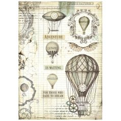   Stamperia Rizspapír A4 - Voyages Fantastiques - Ballon - Rice Paper (1 ív)