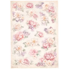   Stamperia Rizspapír A4 - Romance Forever - Backgrounds - Rice Paper (1 ív)