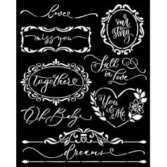   Stamperia Vastag stencil 20x25cm - Romance Forever - Plates - Thick Stencil  (1 db)