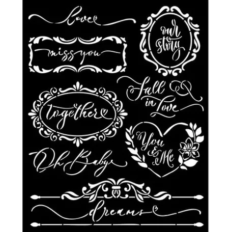 Stamperia Vastag stencil 20x25cm - Romance Forever - Plates - Thick Stencil  (1 db)