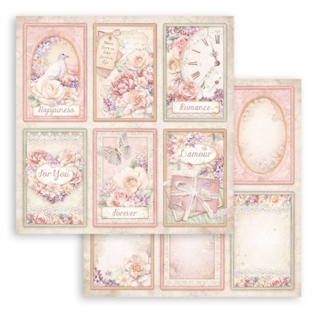 Stamperia Scrapbook papír 12" (30 cm) - Romance Forever - 6 CardsPaper Sheets (1 ív)