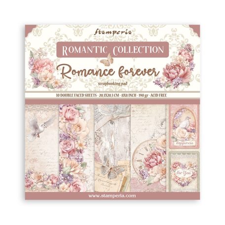 Stamperia Papírkészlet 8" (20 cm) - Romance Forever - Paper Pack (10 ív)