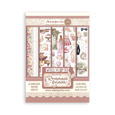 Stamperia Washi matrica  - Romance Forever -  Washi Pad (8 ív)