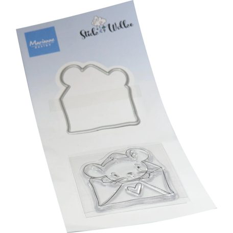 Marianne Design Vágósablon bélyegzővel - Hello Mouse - Egérke - Stamp & die kit (1 csomag)